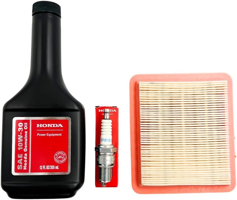 KINDZA GENUINE TUNE UP KIT FOR HONDA GCV160 GCV170 GCV190LA GCV200 GC190 GC160 GC190 LAWN MOWER HRR216 HRS216 HRX217 HRX217K2 EB2800I EG2800I MOTOR OIL GENUINE AIR FILTER 17211-Z8B-901 SPARK PLUG 98079-55846 - Image 1
